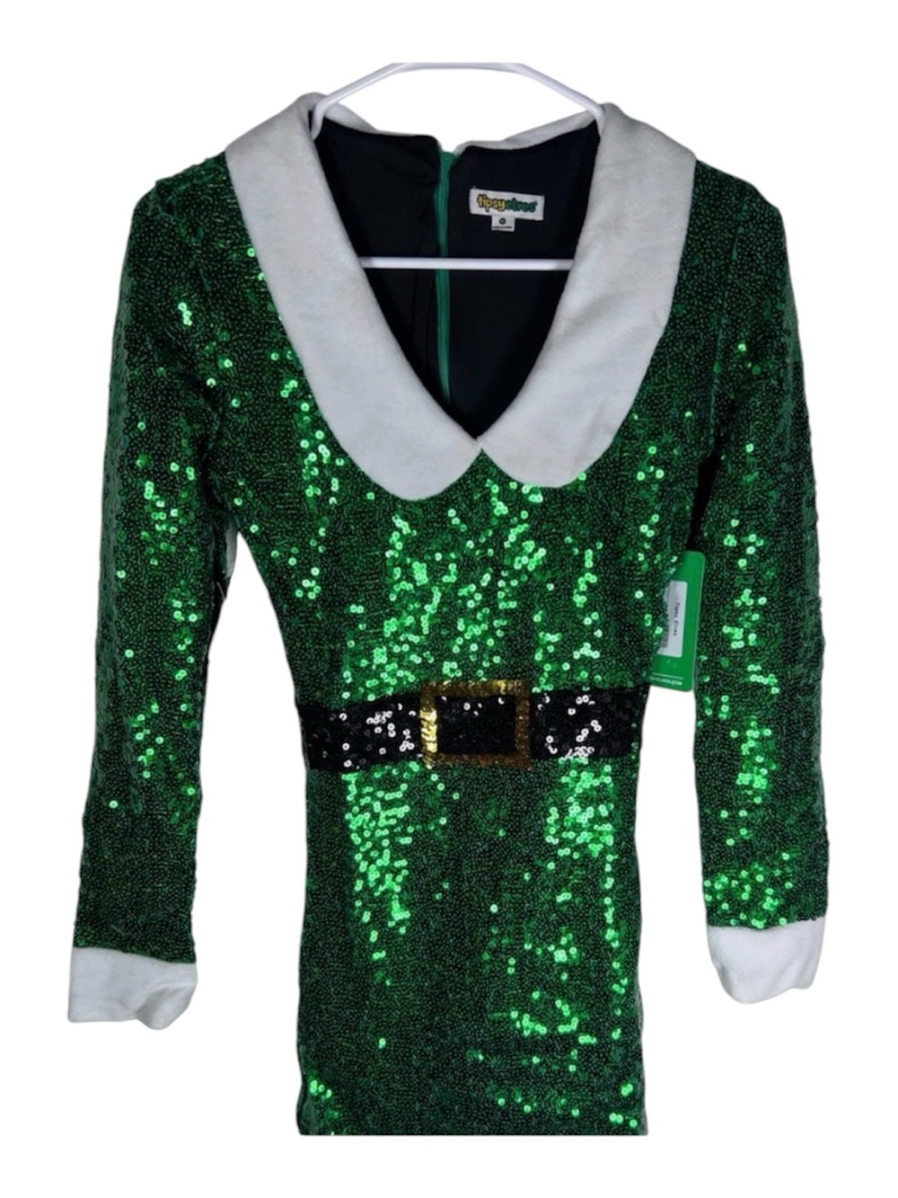 Tipsy Elves Green Sequin Elf Dress Size XS